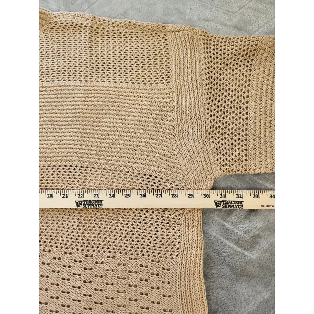 Avon Studio 1886 Tan Open Weave Drop Shoulder Sweater Size 3X NEW